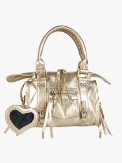 Solada Borsa mini da donna in ecopelle con doppi manici e specchietto - nero