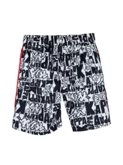 Solada Boxer da mare da bambino con stampe logo - blu scuro