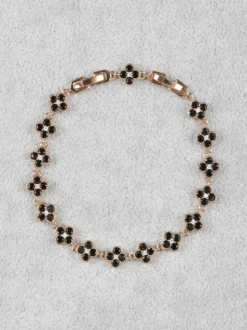 Solada Bracciale con fiori e strass in acciaio donna