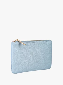 Solada Bustina donna in ecopelle con zip - azzurro
