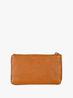 Solada Bustina donna in ecopelle con zip - marrone