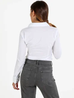 Solada Camicia body donna a maniche lunghe - bianco