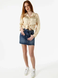 Solada Camicia da donna a maniche lunghe con stampa floreale - giallo