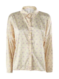 Solada Camicia da donna a maniche lunghe con stampa floreale - giallo