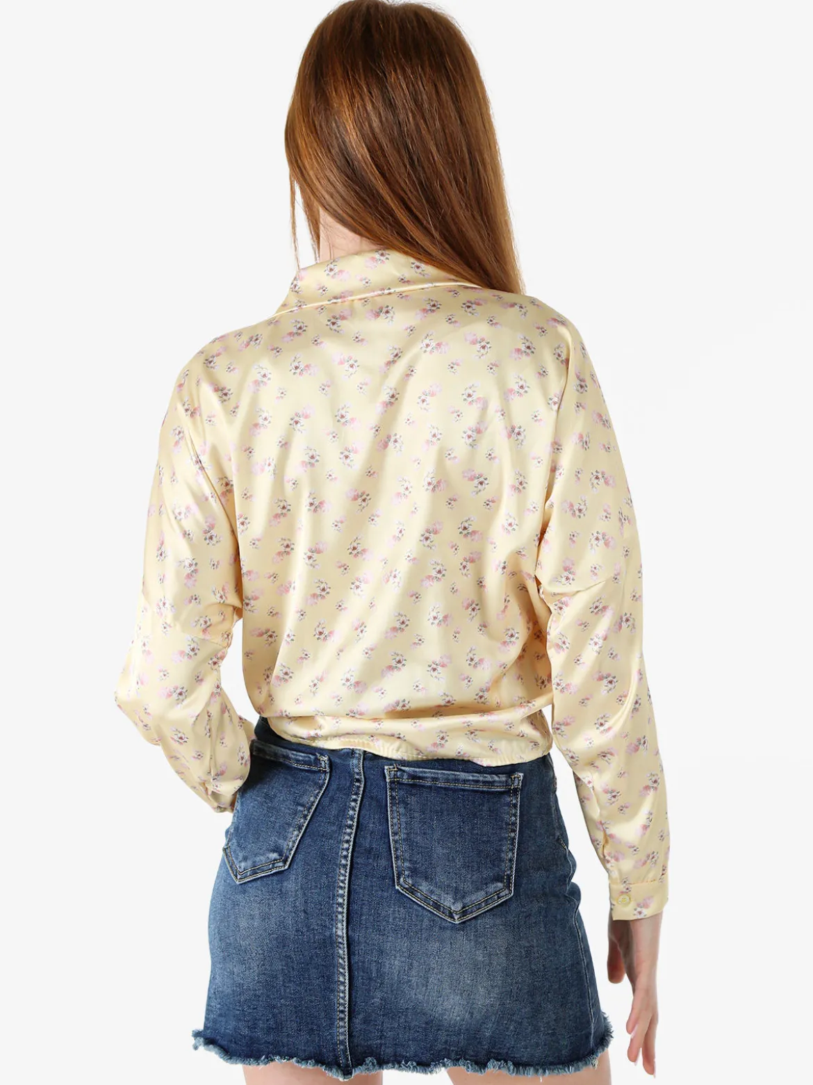 Solada Camicia da donna a maniche lunghe con stampa floreale - giallo