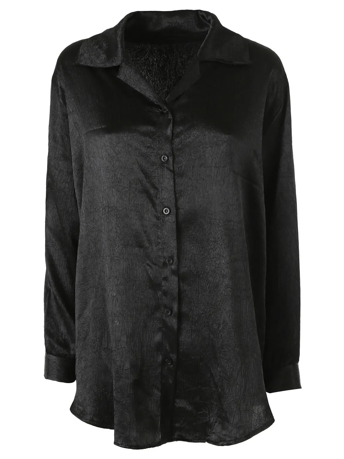 Solada Camicia da donna a maniche lunghe effetto crépe - nero
