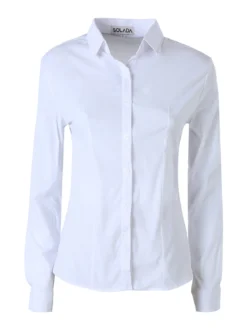 Solada Camicia da donna elasticizzata a maniche lunghe - bianco