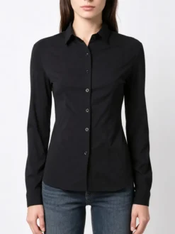 Solada Camicia da donna elasticizzata a maniche lunghe - nero