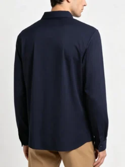 Solada Camicia da uomo a maniche lunghe in tessuto elasticizzato - blu scuro