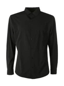 Solada Camicia da uomo elasticizzata a maniche lunghe - nero