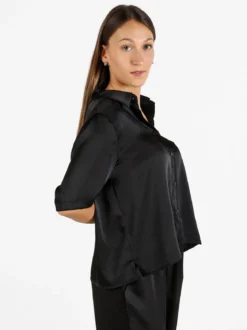 Solada Camicia donna a maniche corte effetto raso