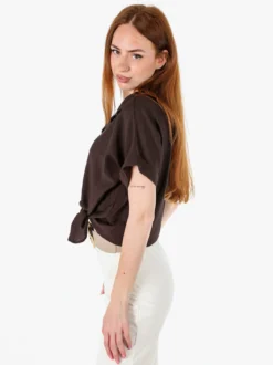 Solada Camicia donna a maniche corte in viscosa - moro