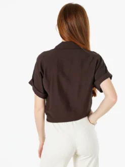 Solada Camicia donna a maniche corte in viscosa - moro