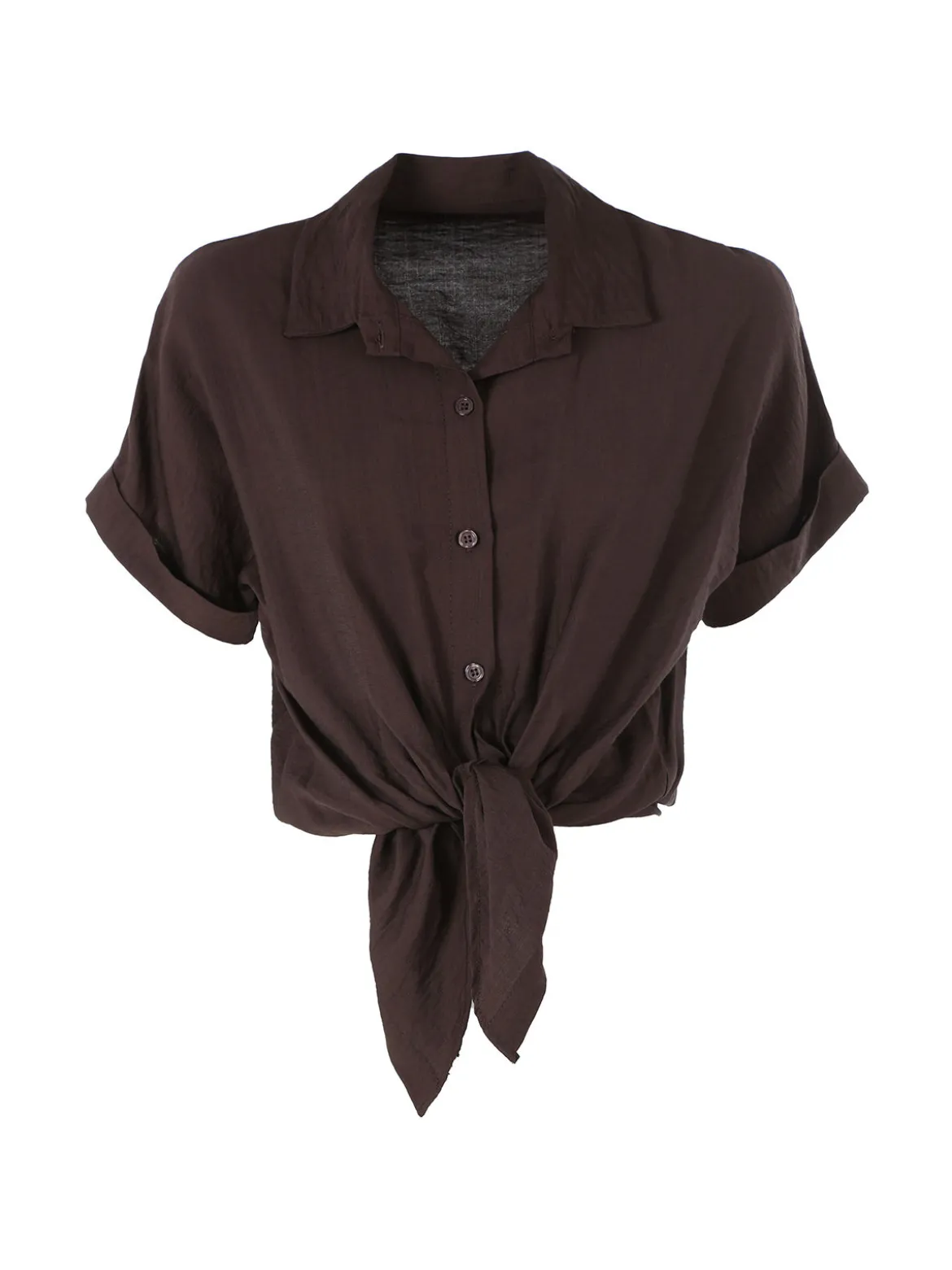 Solada Camicia donna a maniche corte in viscosa - moro