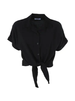 Solada Camicia donna a maniche corte in viscosa - nero