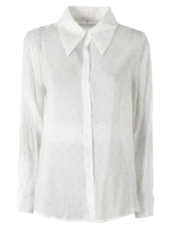 Solada Camicia donna a maniche lunghe con stampa a pois - bianco