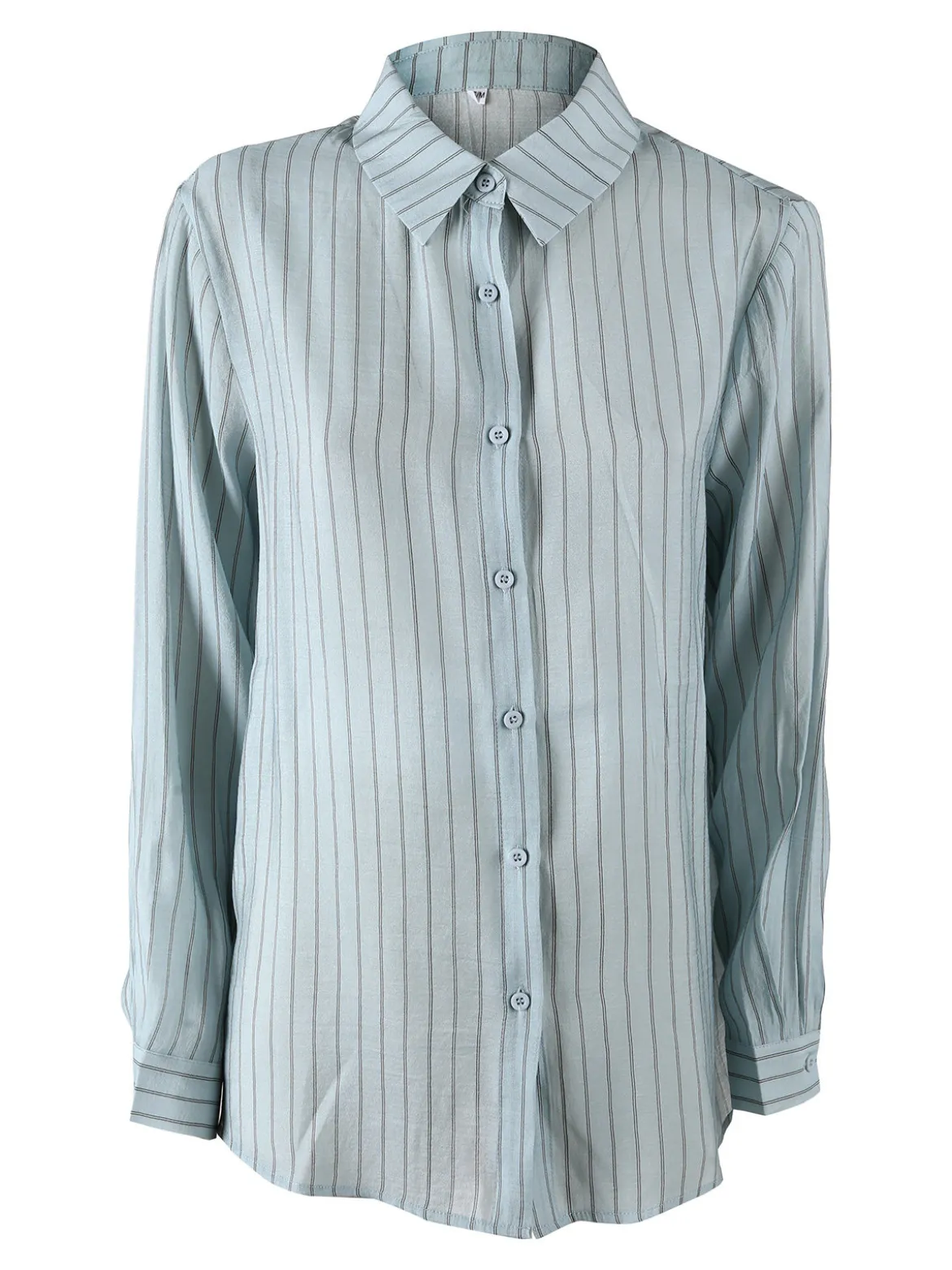 Solada Camicia donna a maniche lunghe con stampa a righe - acqua marina