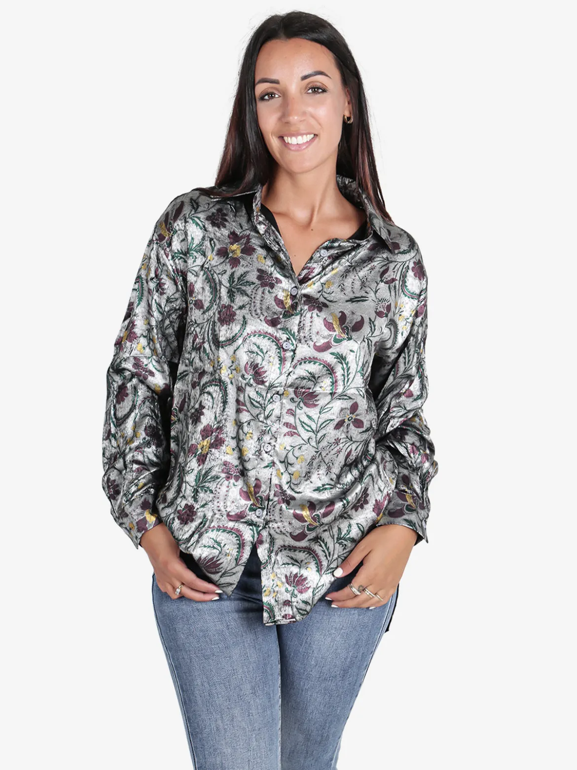 Solada Camicia donna a maniche lunghe con stampa disegni