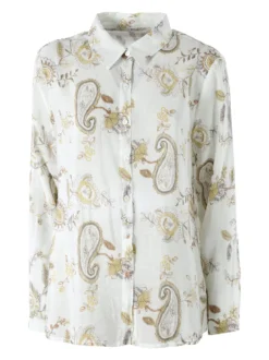 Solada Camicia donna a maniche lunghe con stampa - panna