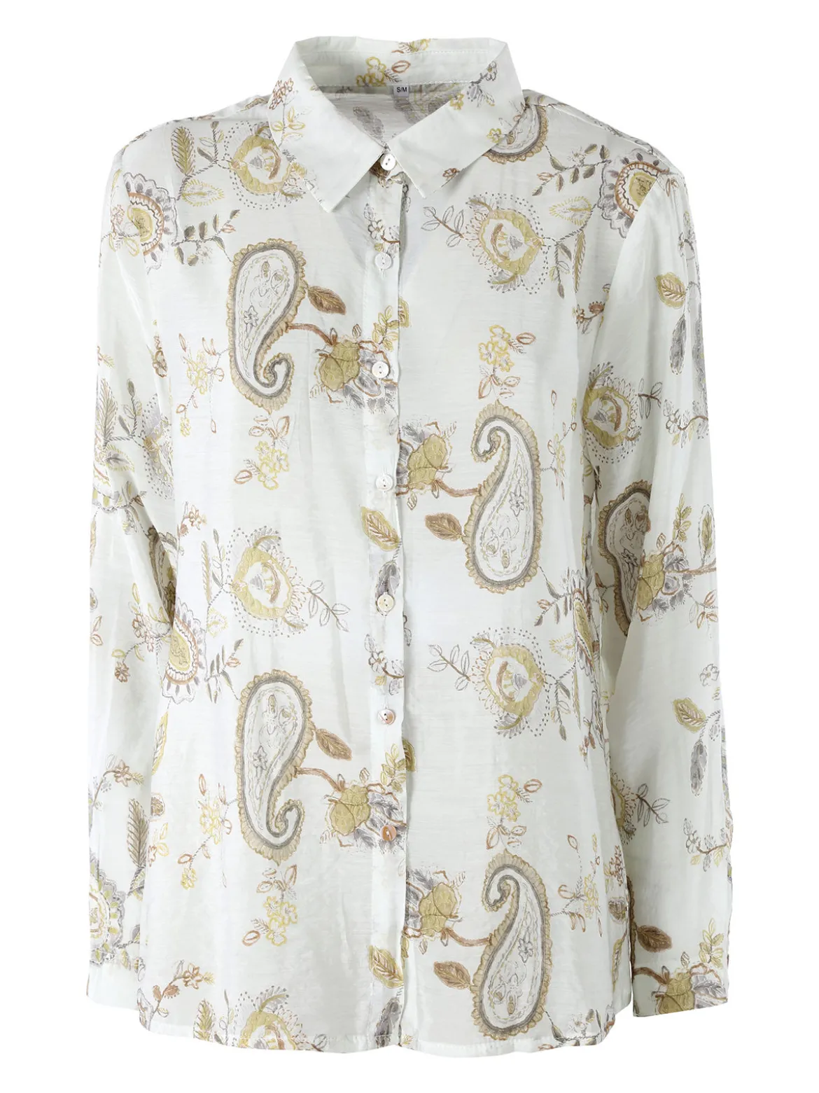 Solada Camicia donna a maniche lunghe con stampa - panna