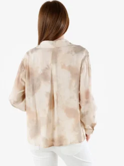 Solada Camicia donna a maniche lunghe effetto seta - beige