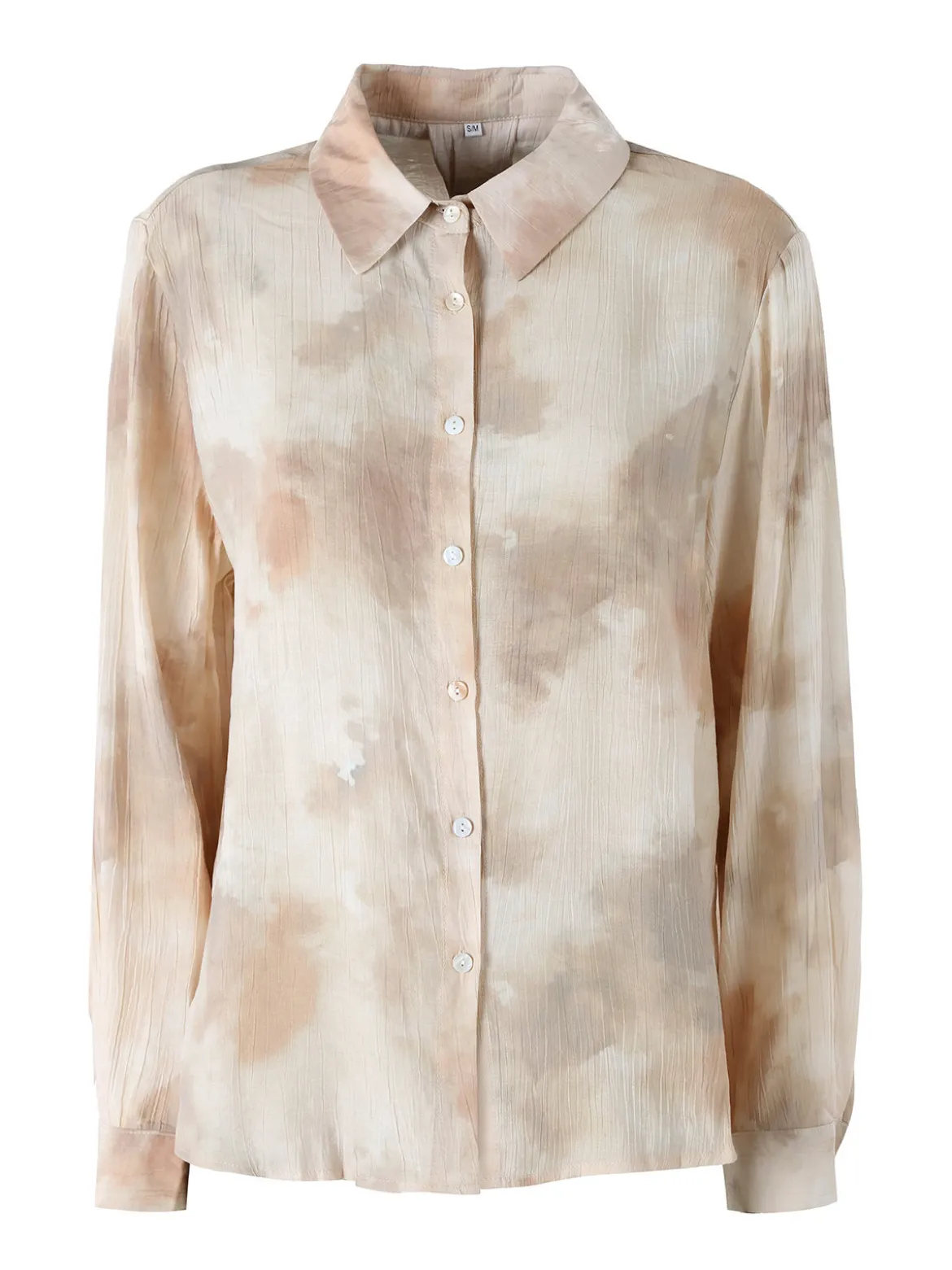 Solada Camicia donna a maniche lunghe effetto seta - beige