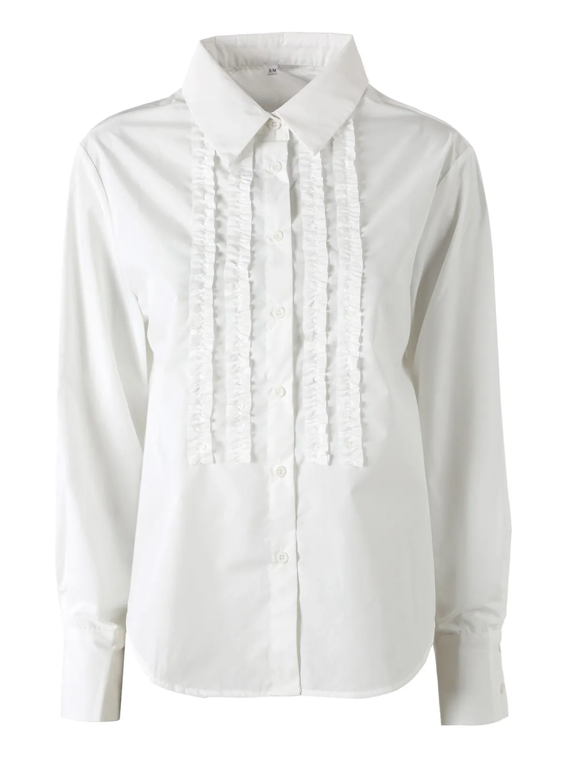 Solada Camicia donna a maniche lunghe in misto cotone - bianco