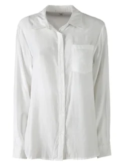 Solada Camicia donna a maniche lunghe in misto cotone - bianco