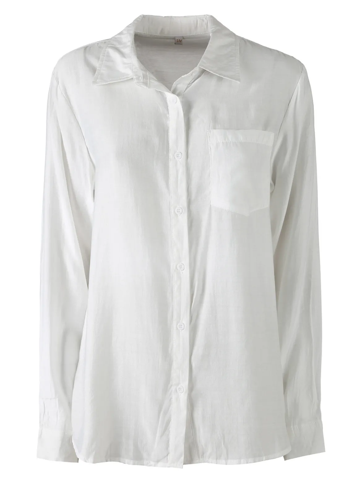 Solada Camicia donna a maniche lunghe in misto cotone - bianco