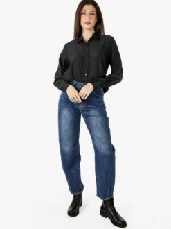 Solada Camicia donna a maniche lunghe in misto cotone - nero
