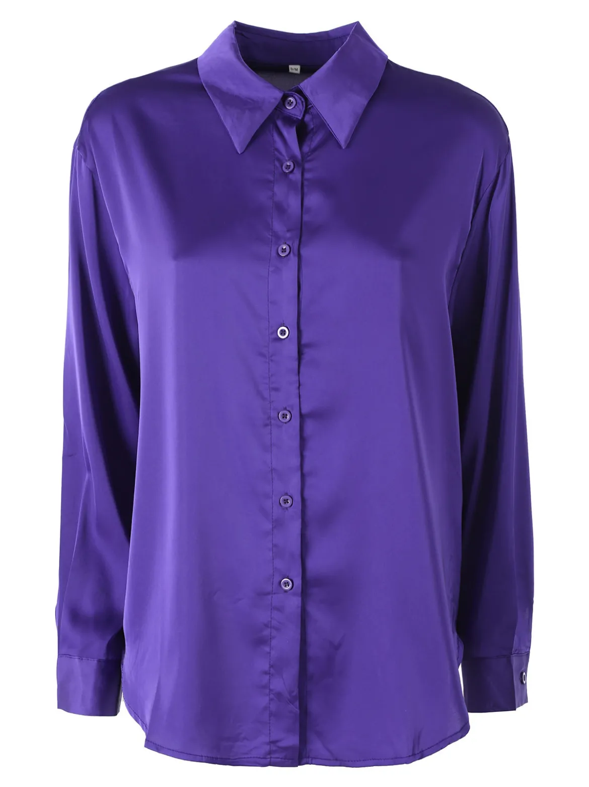 Solada Camicia donna a maniche lunghe in tessuto simil raso - viola