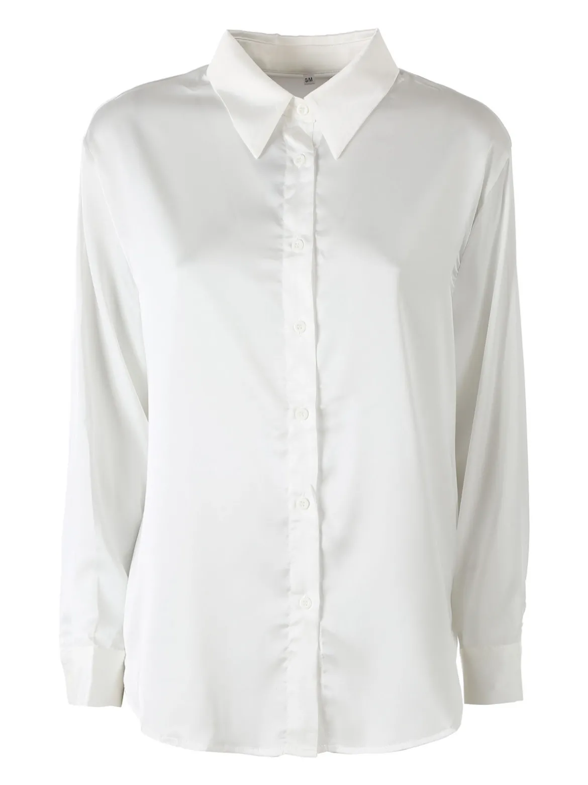 Solada Camicia donna a maniche lunghe in tessuto simil raso - bianco