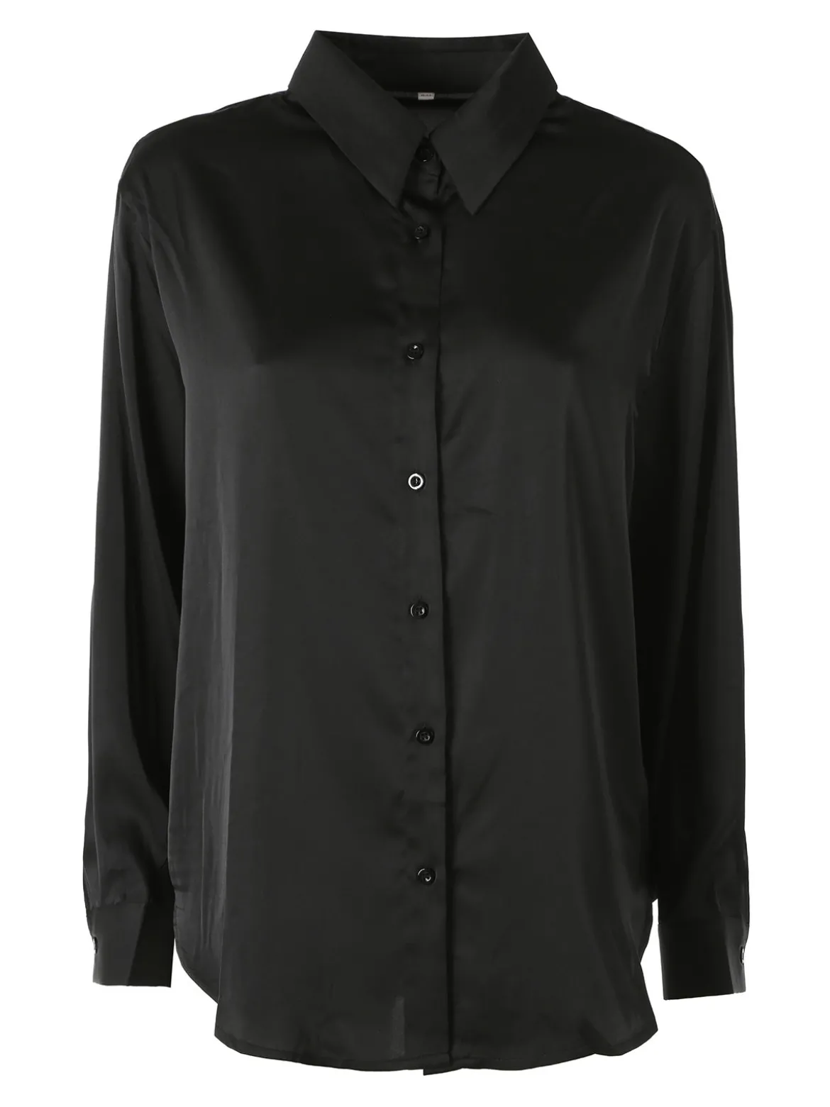 Solada Camicia donna a maniche lunghe in tessuto simil raso - nero
