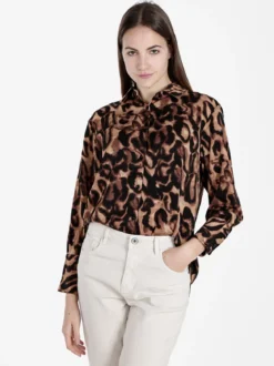 Solada Camicia donna animalier a maniche lunghe