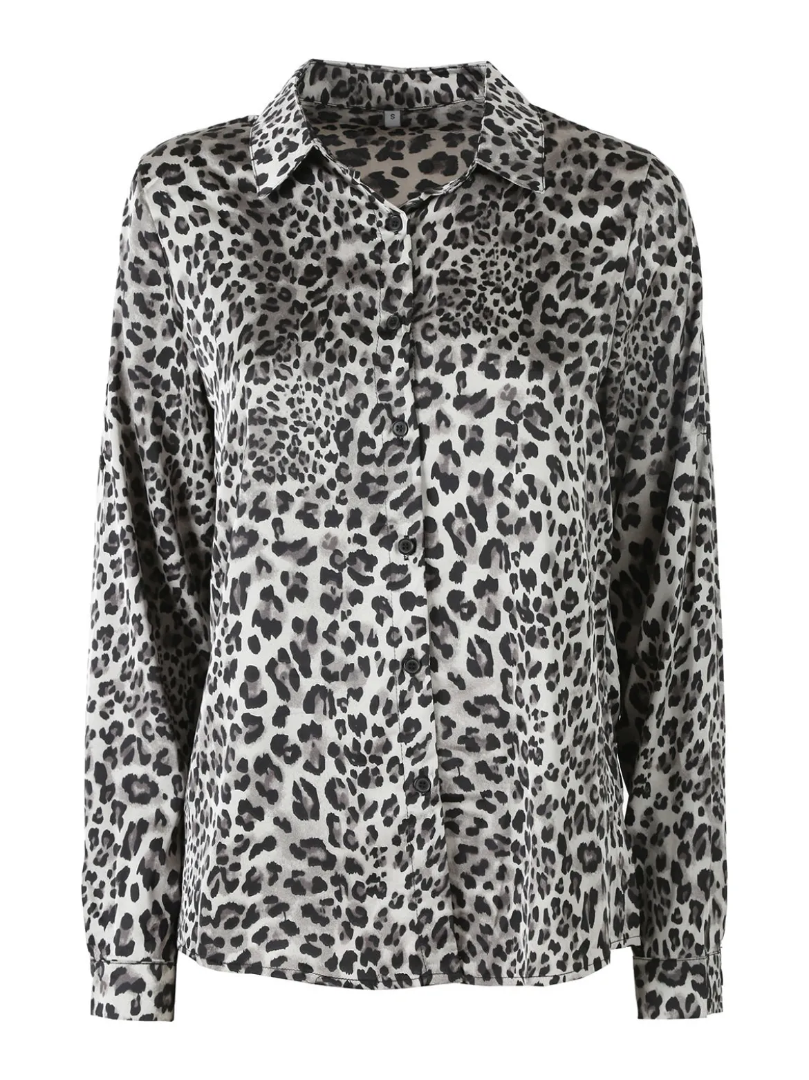 Solada Camicia donna animalier a maniche lunghe - grigio