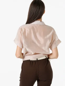 Solada Camicia donna annodata a maniche corte - beige