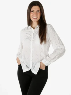 Solada Camicia donna a pois con taschino - bianco