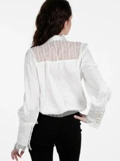 Solada Camicia donna con bottoni di perle e pizzo