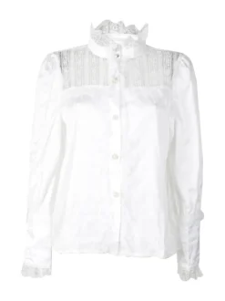 Solada Camicia donna con bottoni di perle e pizzo