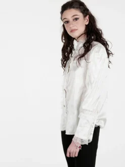 Solada Camicia donna con bottoni di perle e pizzo