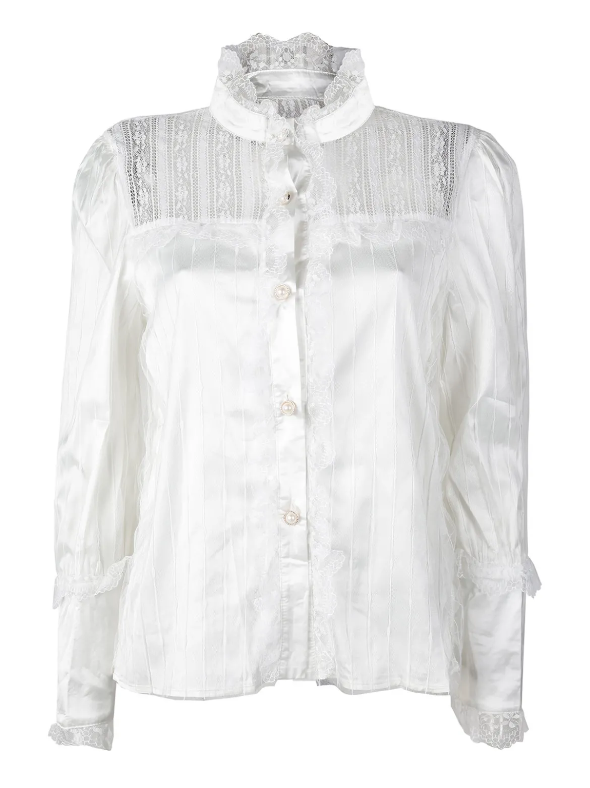 Solada Camicia donna con bottoni di perle e pizzo