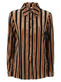 Solada Camicia donna con dettagli in ciniglia a maniche lunghe - cammello