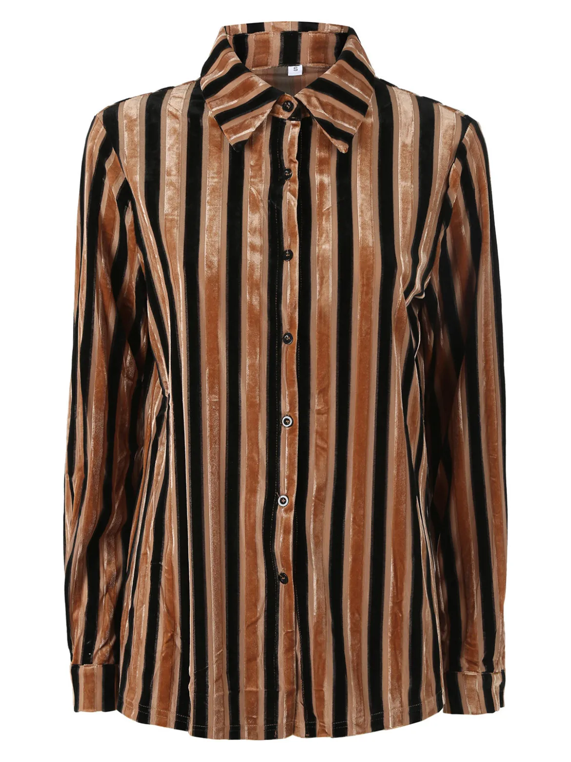 Solada Camicia donna con dettagli in ciniglia a maniche lunghe - cammello
