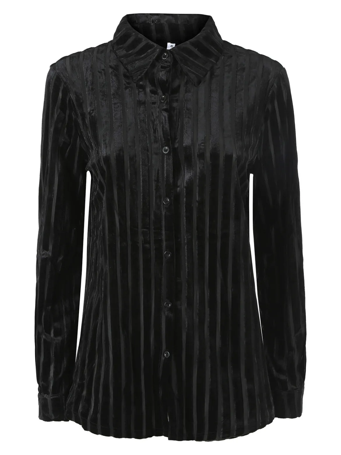 Solada Camicia donna con dettagli in ciniglia a maniche lunghe - nero