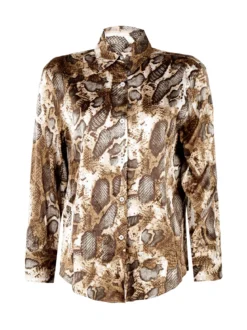 Solada Camicia donna con stampa animalier a maniche lunghe