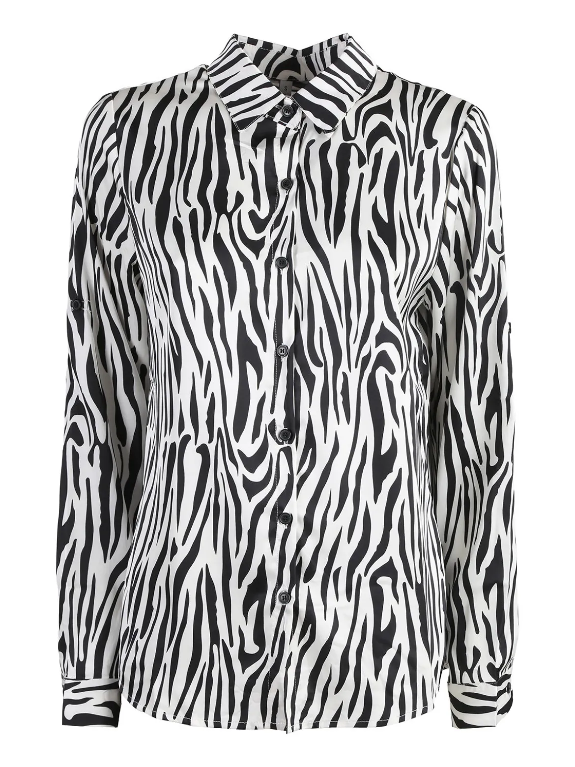 Solada Camicia donna con stampe bicolore a maniche lunghe - bianco