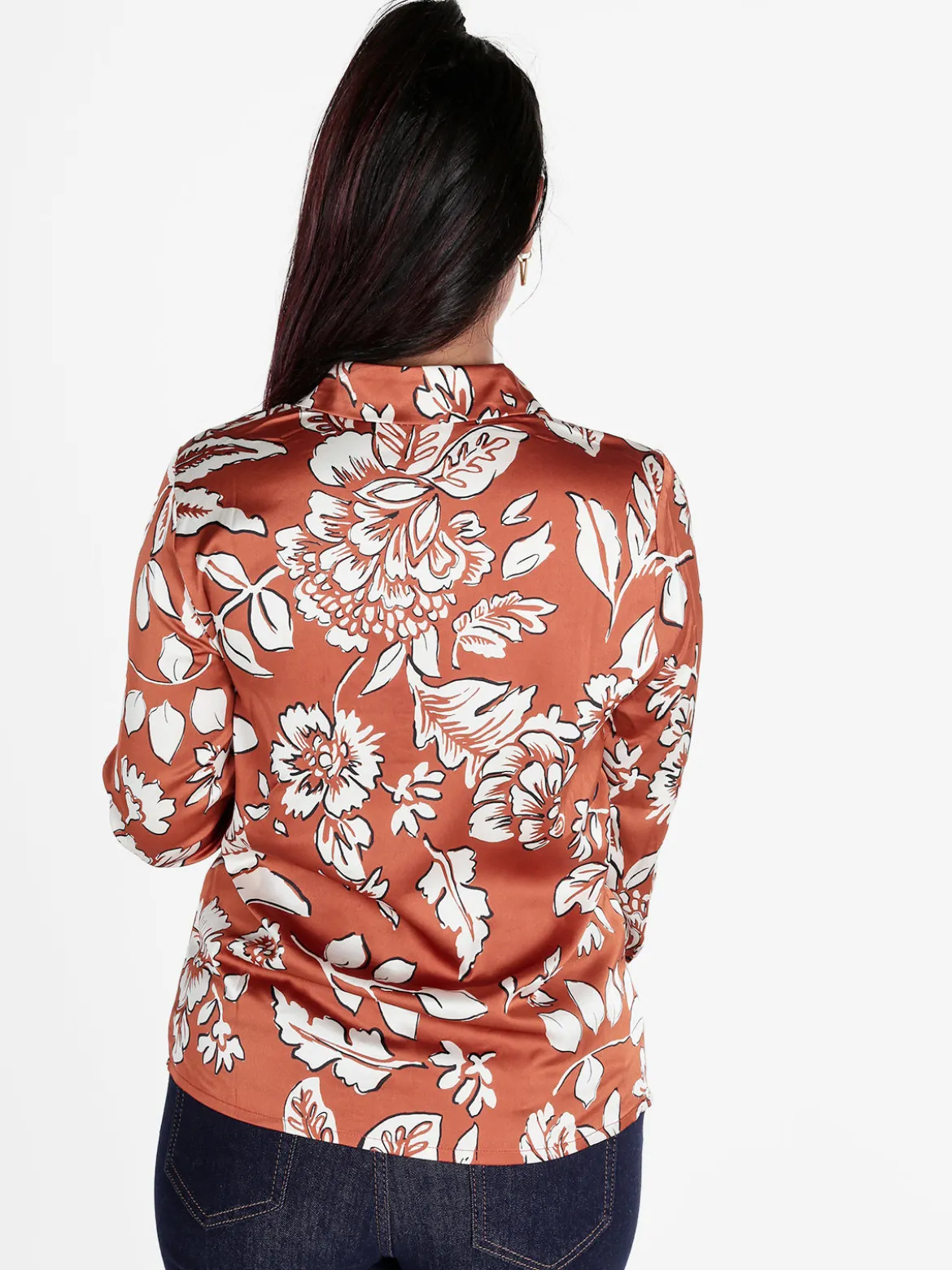 Solada Camicia donna effetto raso con stampa fiorata