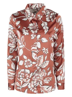 Solada Camicia donna effetto raso con stampa fiorata