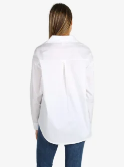 Solada Camicia donna in cotone oversize a maniche lunghe - bianco