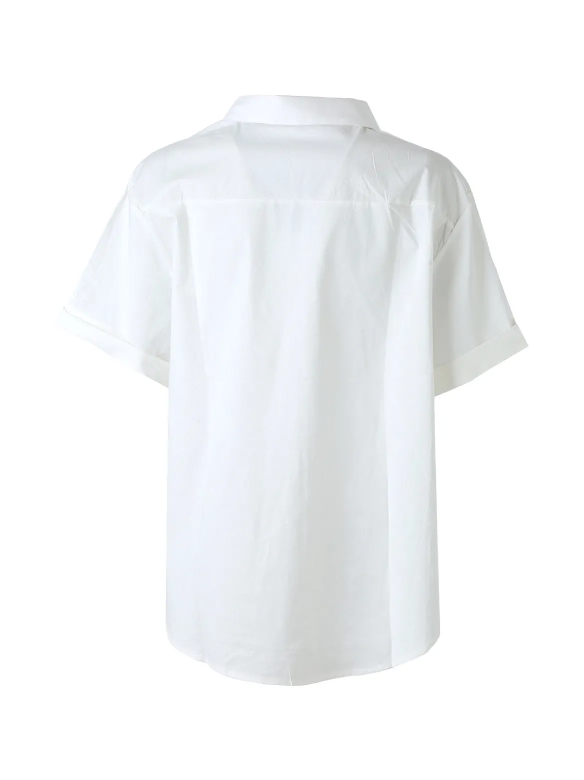 Solada Camicia donna oversize a maniche corte con taschino - bianco